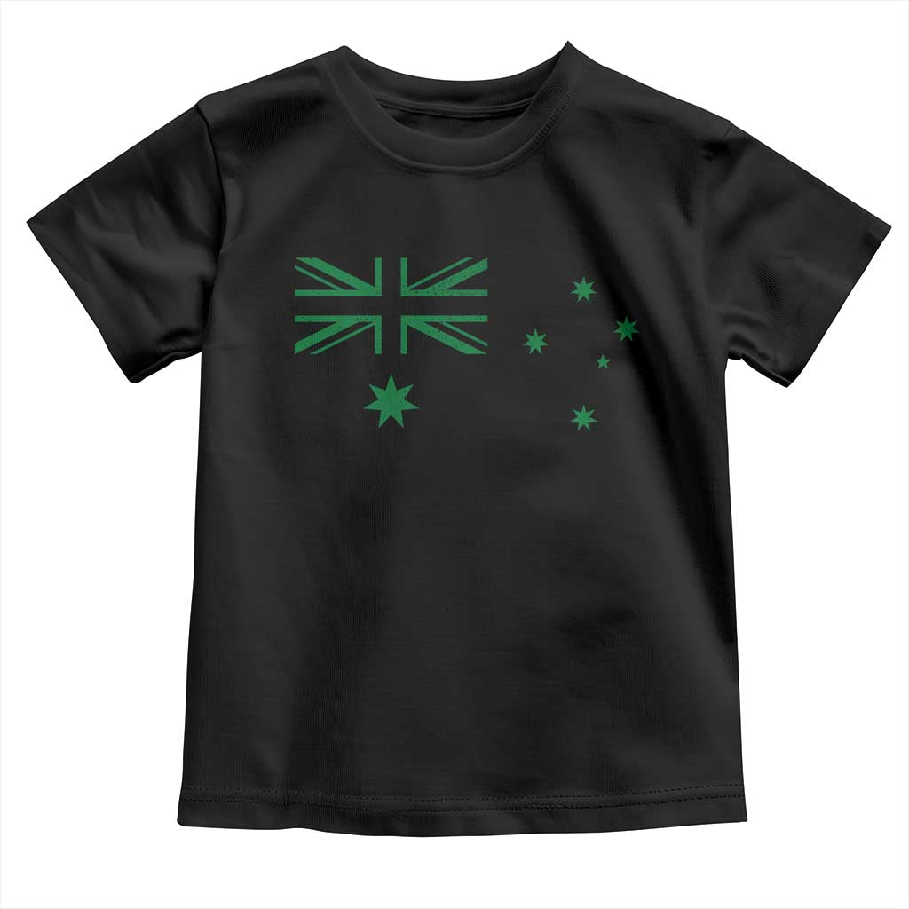 Green Australian Flag Toddler T Shirt Australia Patriotic Country Pride Monochrome Minimalist Graphic
