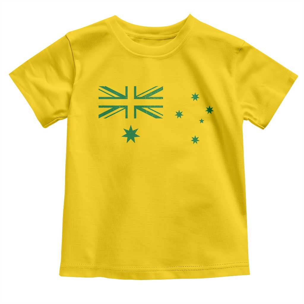 Green Australian Flag Toddler T Shirt Australia Patriotic Country Pride Monochrome Minimalist Graphic TS10 Daisy Print Your Wear