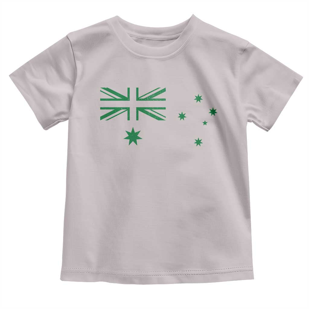 Green Australian Flag Toddler T Shirt Australia Patriotic Country Pride Monochrome Minimalist Graphic