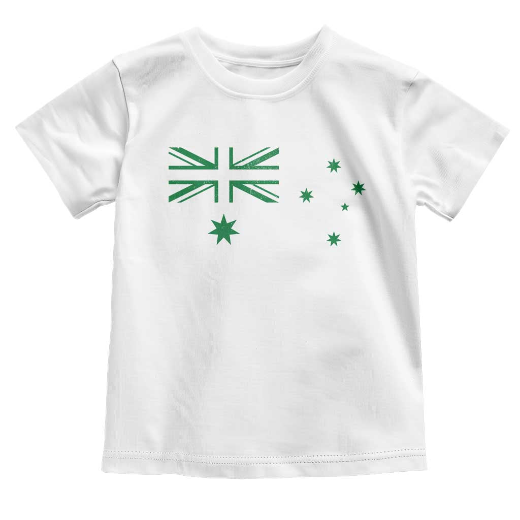 Green Australian Flag Toddler T Shirt Australia Patriotic Country Pride Monochrome Minimalist Graphic
