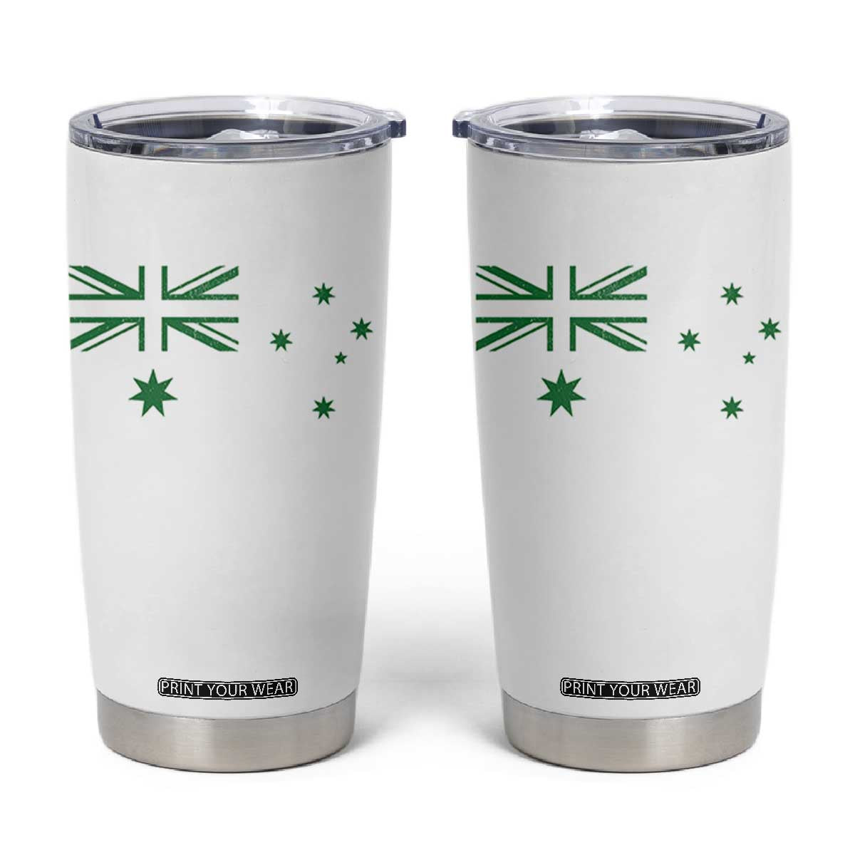 Green Australian Flag Tumbler Cup Australia Patriotic Country Pride Monochrome Minimalist Graphic