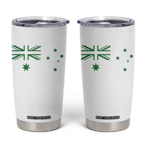 Green Australian Flag Tumbler Cup Australia Patriotic Country Pride Monochrome Minimalist Graphic