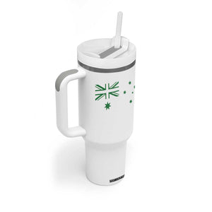 Green Australian Flag Tumbler With Handle Australia Patriotic Country Pride Monochrome Minimalist Graphic