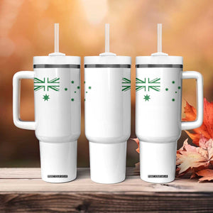 Green Australian Flag Tumbler With Handle Australia Patriotic Country Pride Monochrome Minimalist Graphic