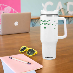 Green Australian Flag Tumbler With Handle Australia Patriotic Country Pride Monochrome Minimalist Graphic