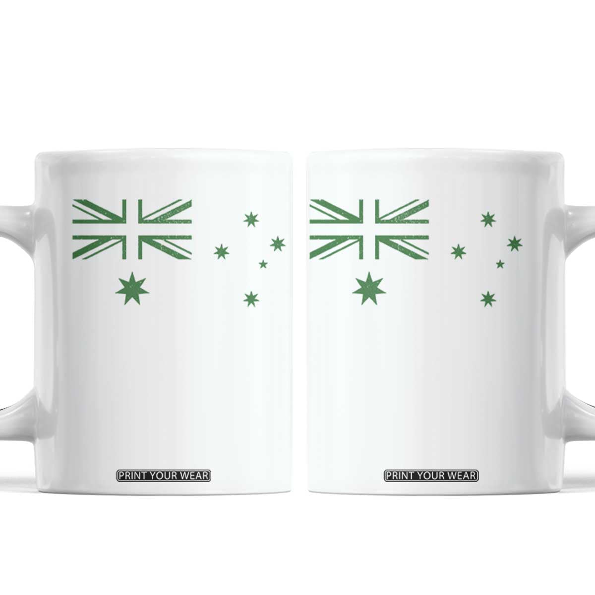 Green Australian Flag Coffee Mug Australia Patriotic Country Pride Monochrome Minimalist Graphic