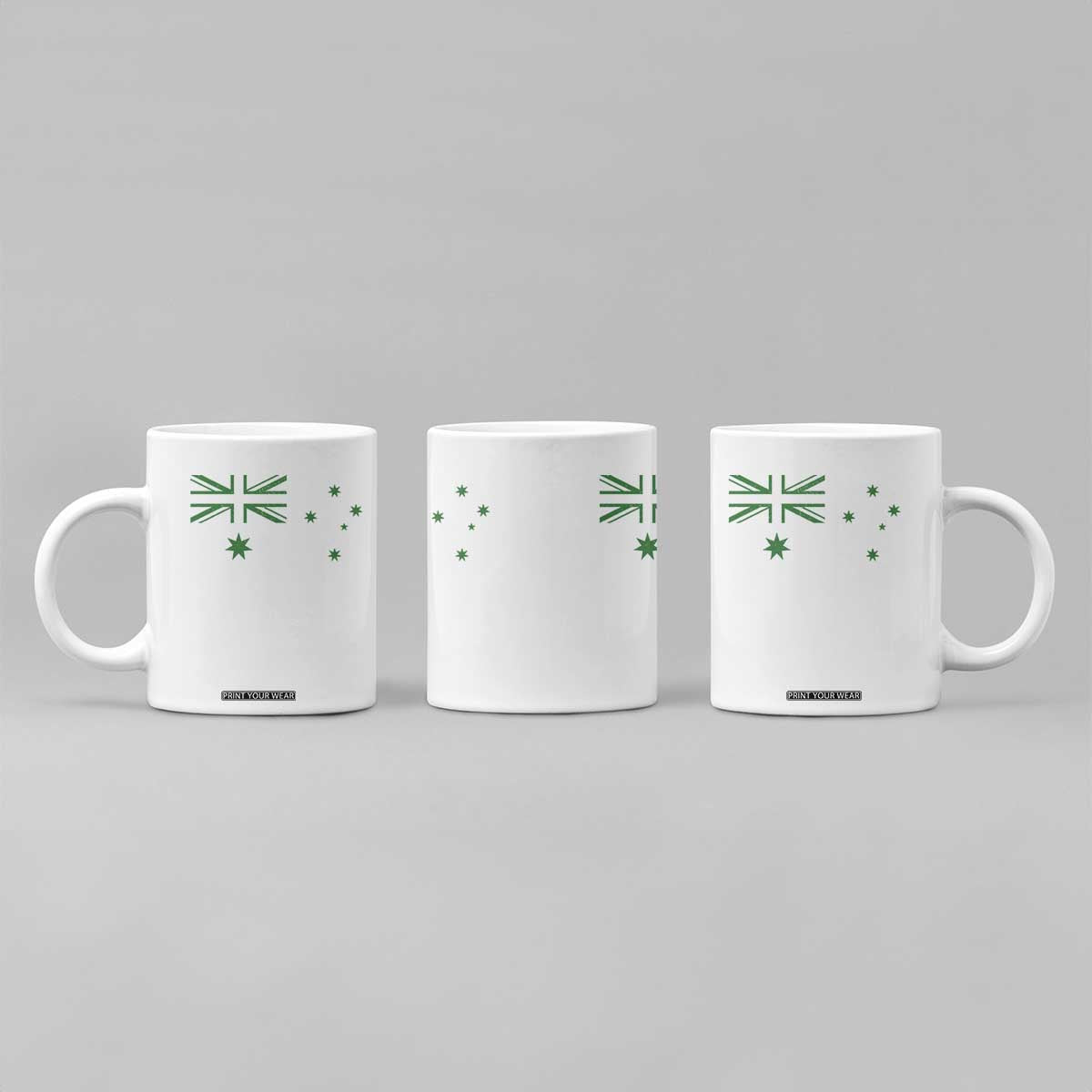 Green Australian Flag Coffee Mug Australia Patriotic Country Pride Monochrome Minimalist Graphic