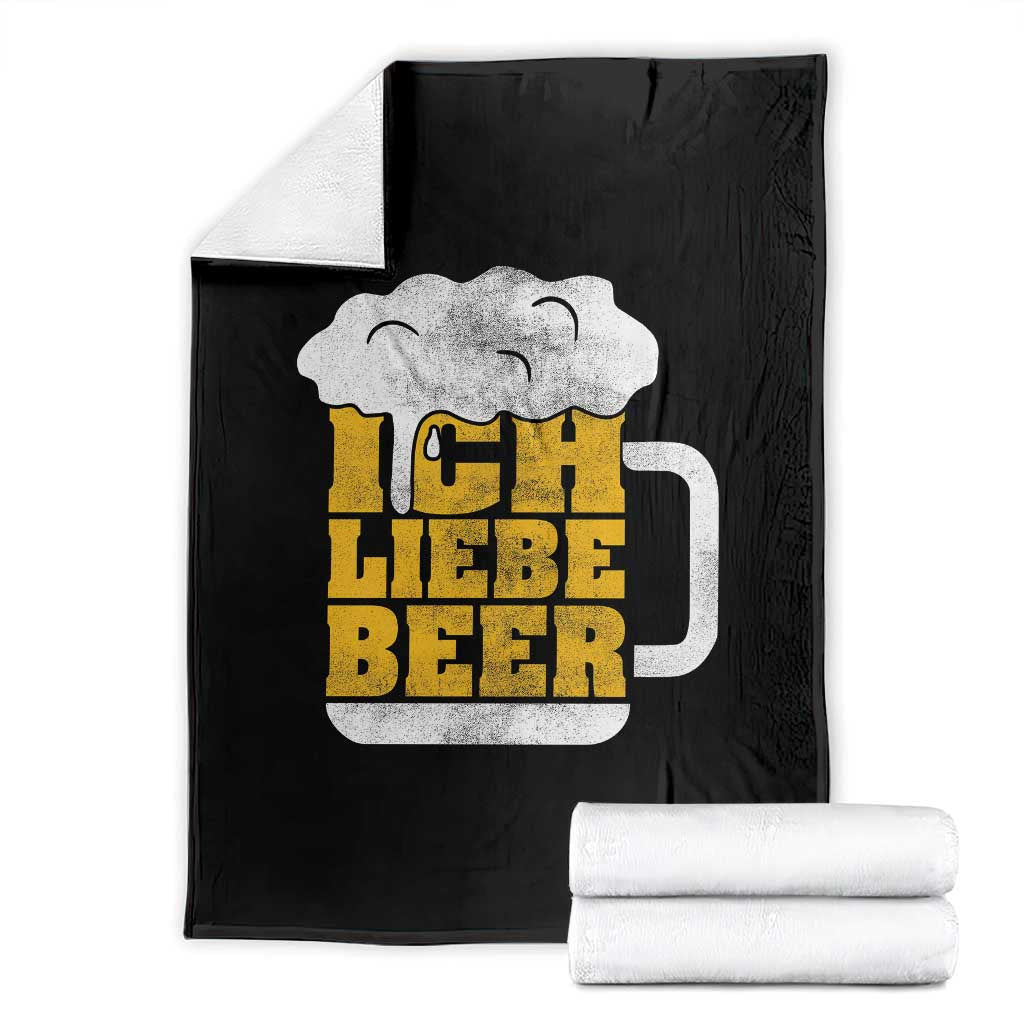 Oktoberfest Drinking Throw Blanket Ich Liebe Bier Octoberfest German TS10 Black Print Your Wear