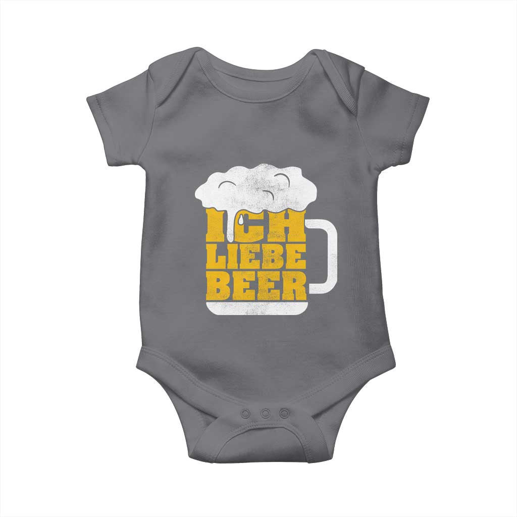 Oktoberfest Drinking Baby Onesie Ich Liebe Bier Octoberfest German TS10 Charcoal Print Your Wear