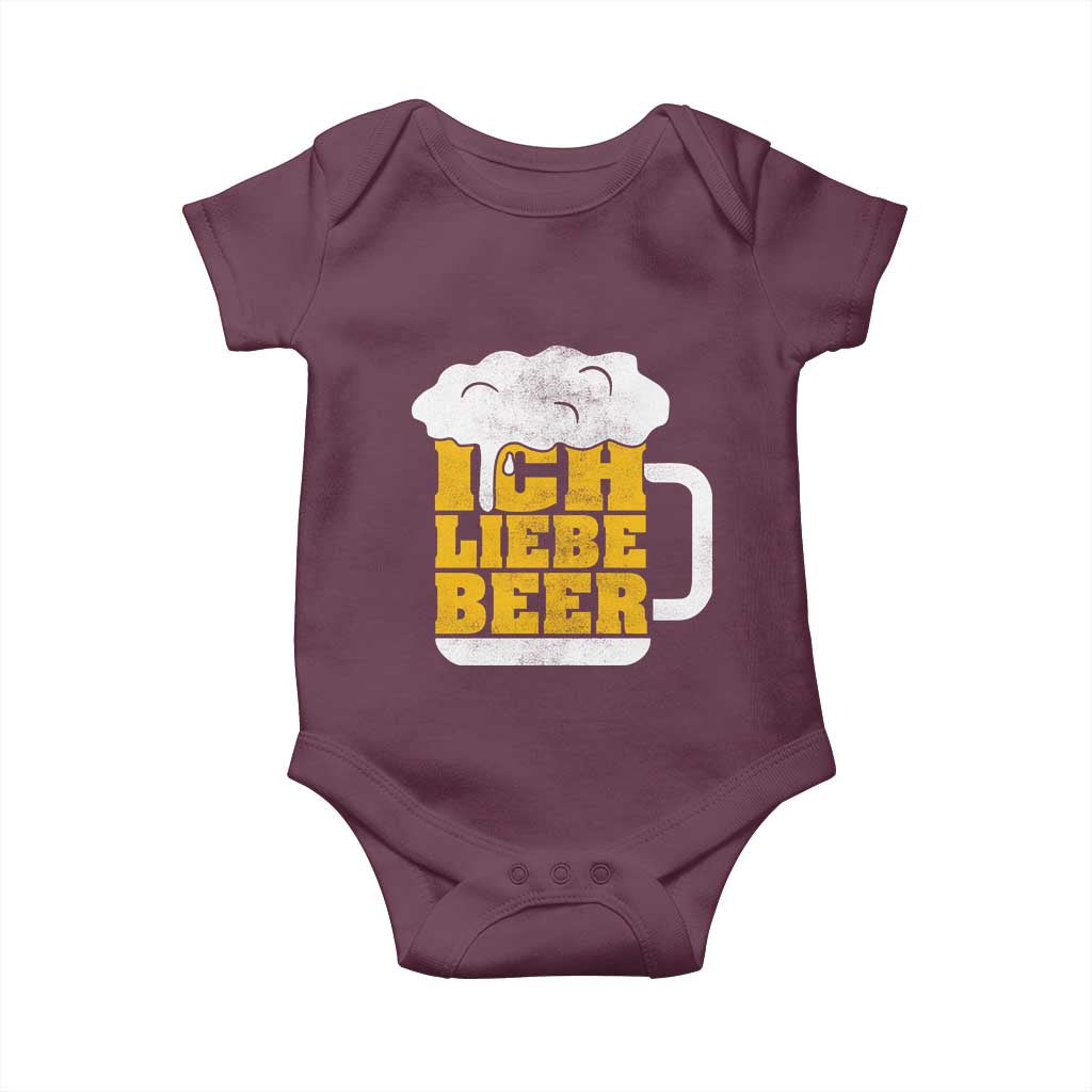 Oktoberfest Drinking Baby Onesie Ich Liebe Bier Octoberfest German TS10 Maroon Print Your Wear