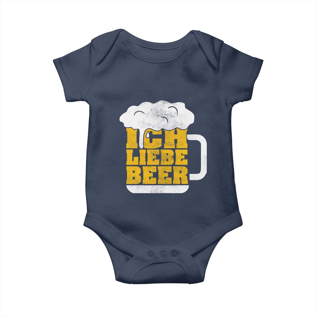 Oktoberfest Drinking Baby Onesie Ich Liebe Bier Octoberfest German TS10 Navy Print Your Wear