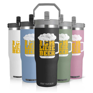 Oktoberfest Drinking Flip Straw Tumbler Ich Liebe Bier Octoberfest German TS10 Print Your Wear