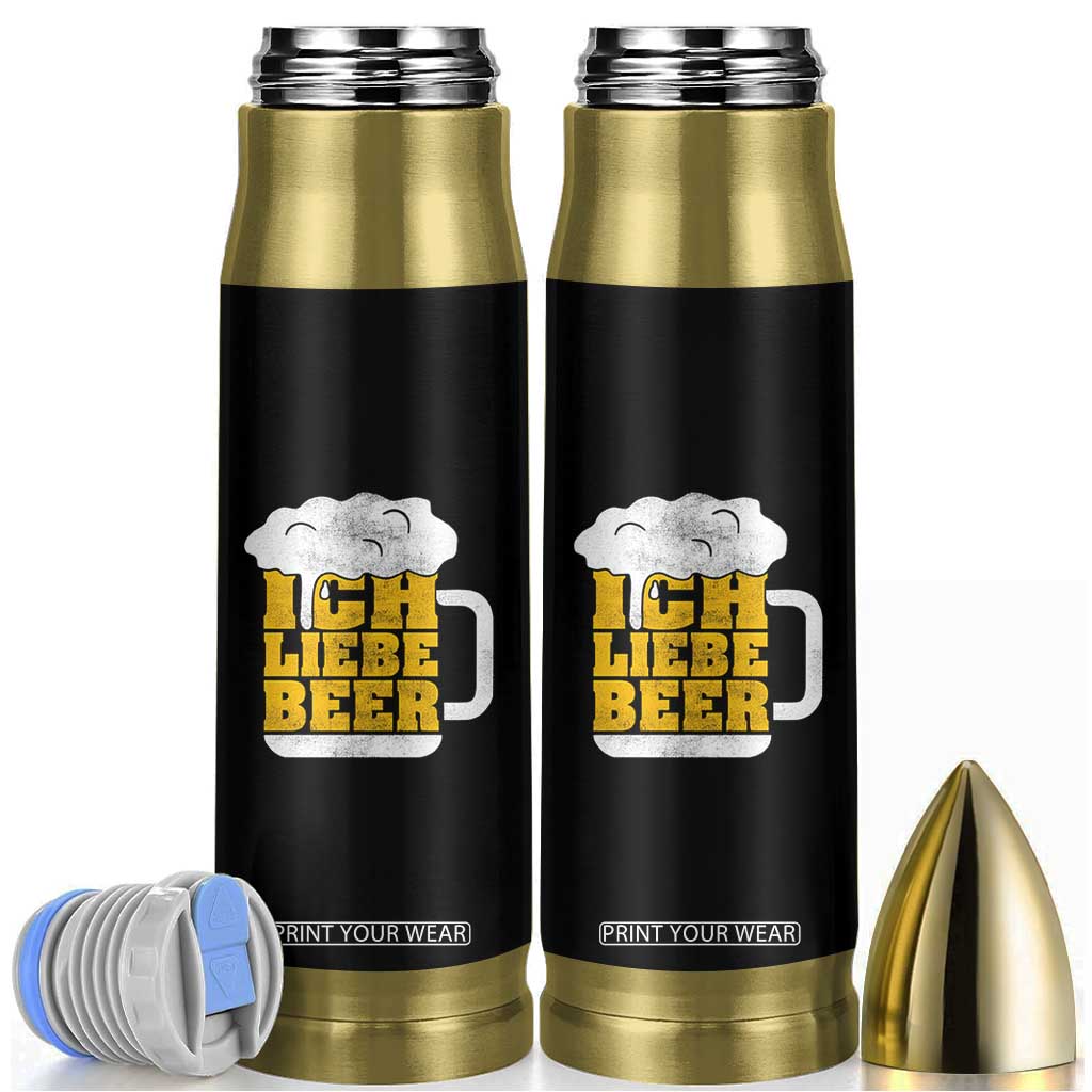 Oktoberfest Drinking Bullet Tumbler Ich Liebe Bier Octoberfest German TS10 Black Print Your Wear