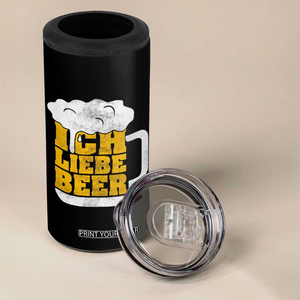 Oktoberfest Drinking 4 in 1 Can Cooler Tumbler Ich Liebe Bier Octoberfest German TS10 Print Your Wear