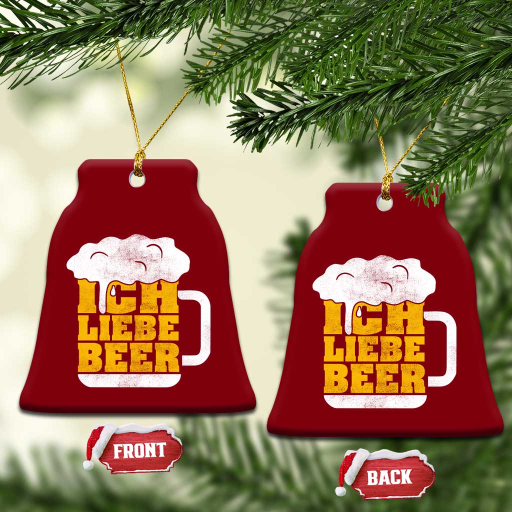 Oktoberfest Drinking Ceramic Ornament Ich Liebe Bier Octoberfest German TS10 Print Your Wear