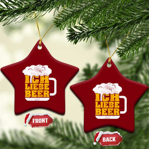 Oktoberfest Drinking Ceramic Ornament Ich Liebe Bier Octoberfest German TS10 Print Your Wear
