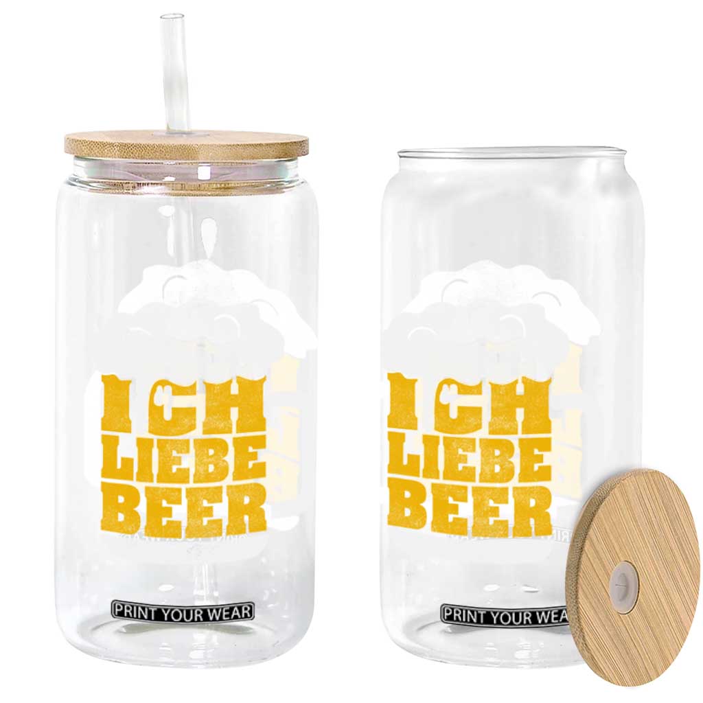 Oktoberfest Drinking Glass Can Ich Liebe Bier Octoberfest German TS10 Print Your Wear