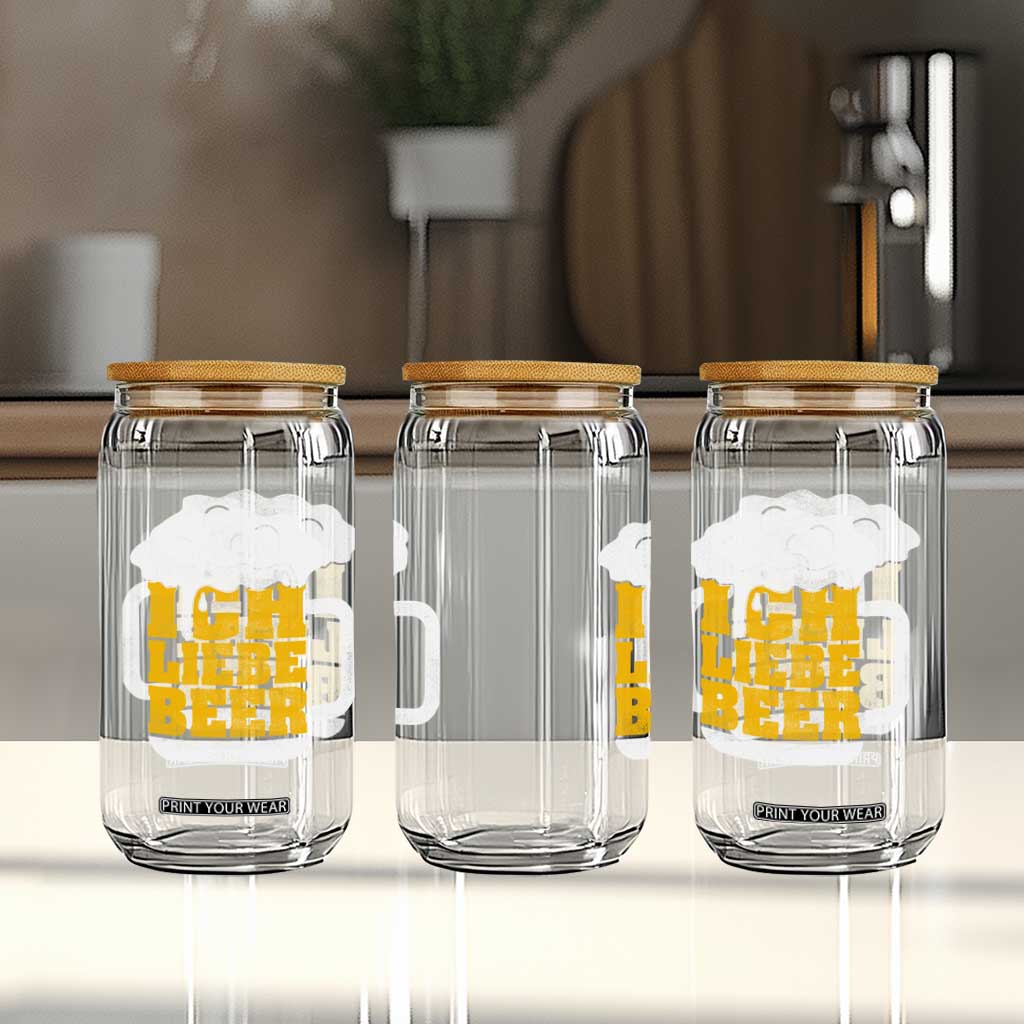 Oktoberfest Drinking Glass Can Ich Liebe Bier Octoberfest German TS10 Print Your Wear