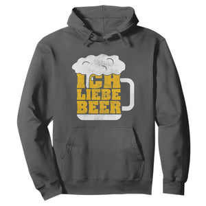 Oktoberfest Drinking Hoodie Ich Liebe Bier Octoberfest German TS10 Dark Heather Print Your Wear