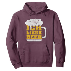 Oktoberfest Drinking Hoodie Ich Liebe Bier Octoberfest German TS10 Maroon Print Your Wear