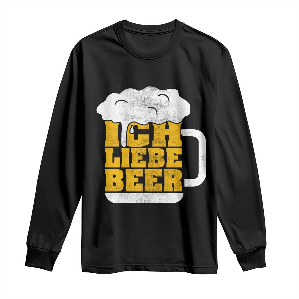 Oktoberfest Drinking Long Sleeve Shirt Ich Liebe Bier Octoberfest German TS10 Black Print Your Wear