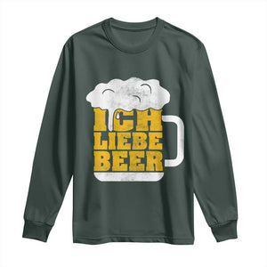 Oktoberfest Drinking Long Sleeve Shirt Ich Liebe Bier Octoberfest German TS10 Dark Forest Green Print Your Wear
