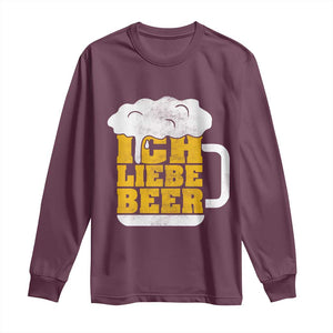 Oktoberfest Drinking Long Sleeve Shirt Ich Liebe Bier Octoberfest German TS10 Maroon Print Your Wear