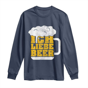 Oktoberfest Drinking Long Sleeve Shirt Ich Liebe Bier Octoberfest German TS10 Navy Print Your Wear