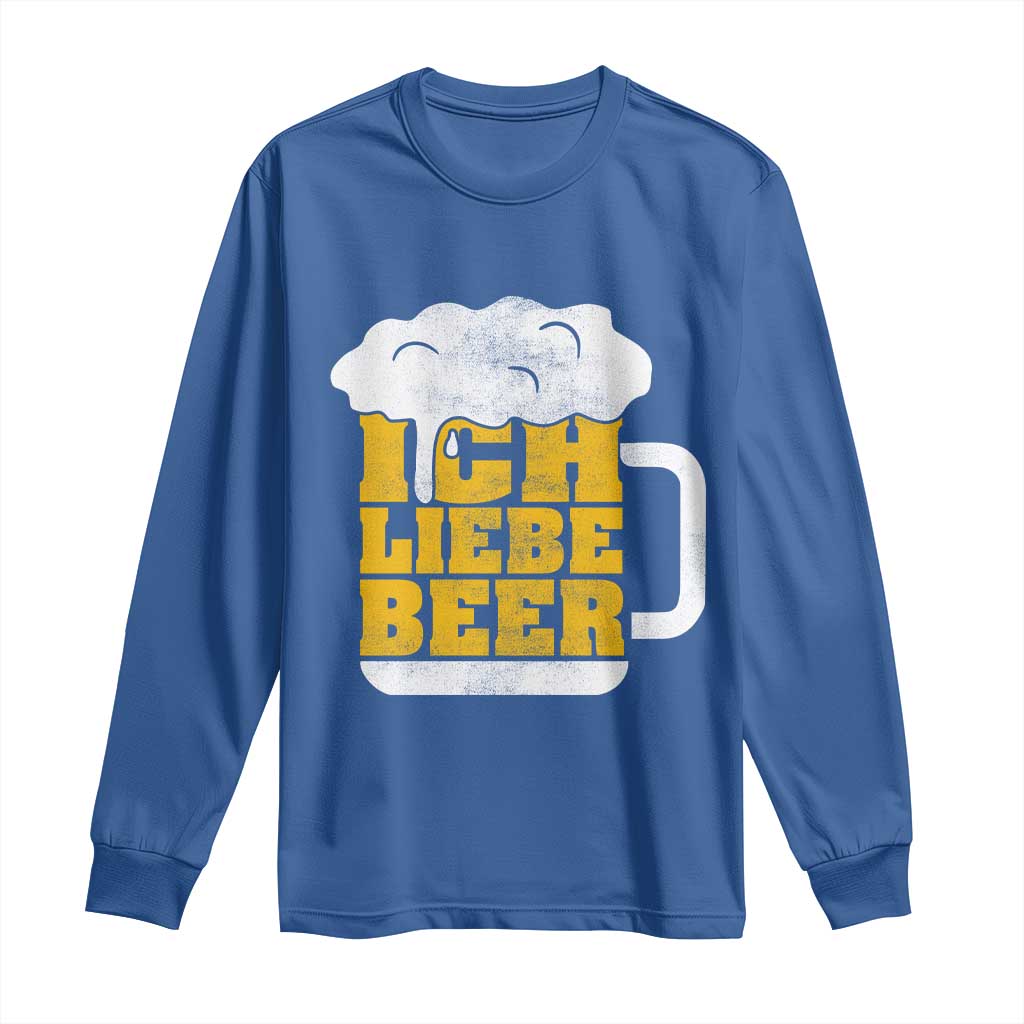 Oktoberfest Drinking Long Sleeve Shirt Ich Liebe Bier Octoberfest German TS10 Royal Blue Print Your Wear