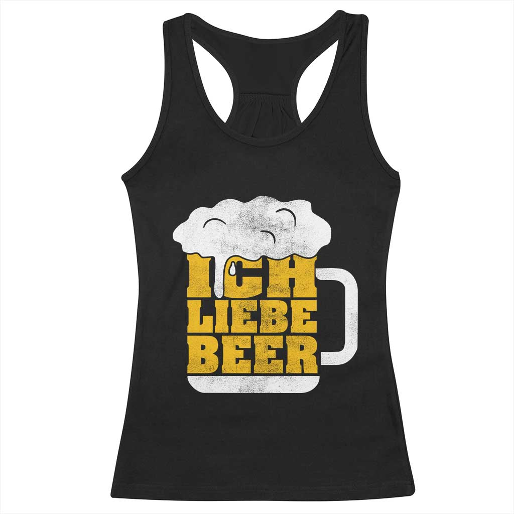 Oktoberfest Drinking Racerback Tank Top Ich Liebe Bier Octoberfest German TS10 Black Print Your Wear