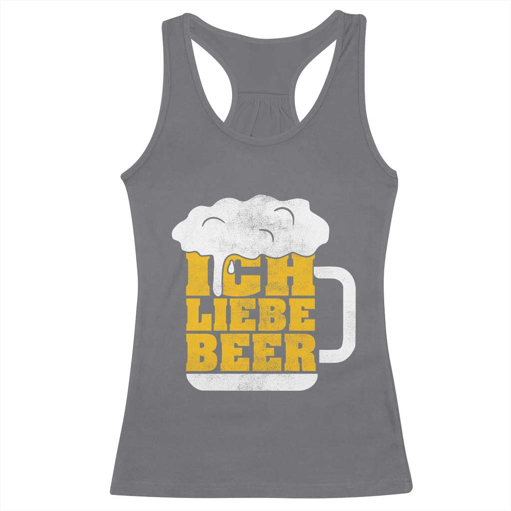 Oktoberfest Drinking Racerback Tank Top Ich Liebe Bier Octoberfest German TS10 Charcoal Print Your Wear