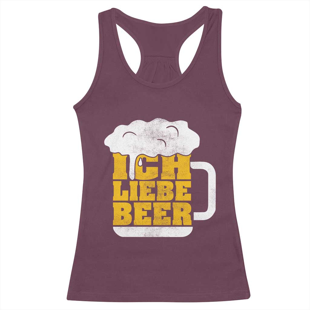 Oktoberfest Drinking Racerback Tank Top Ich Liebe Bier Octoberfest German TS10 Maroon Print Your Wear