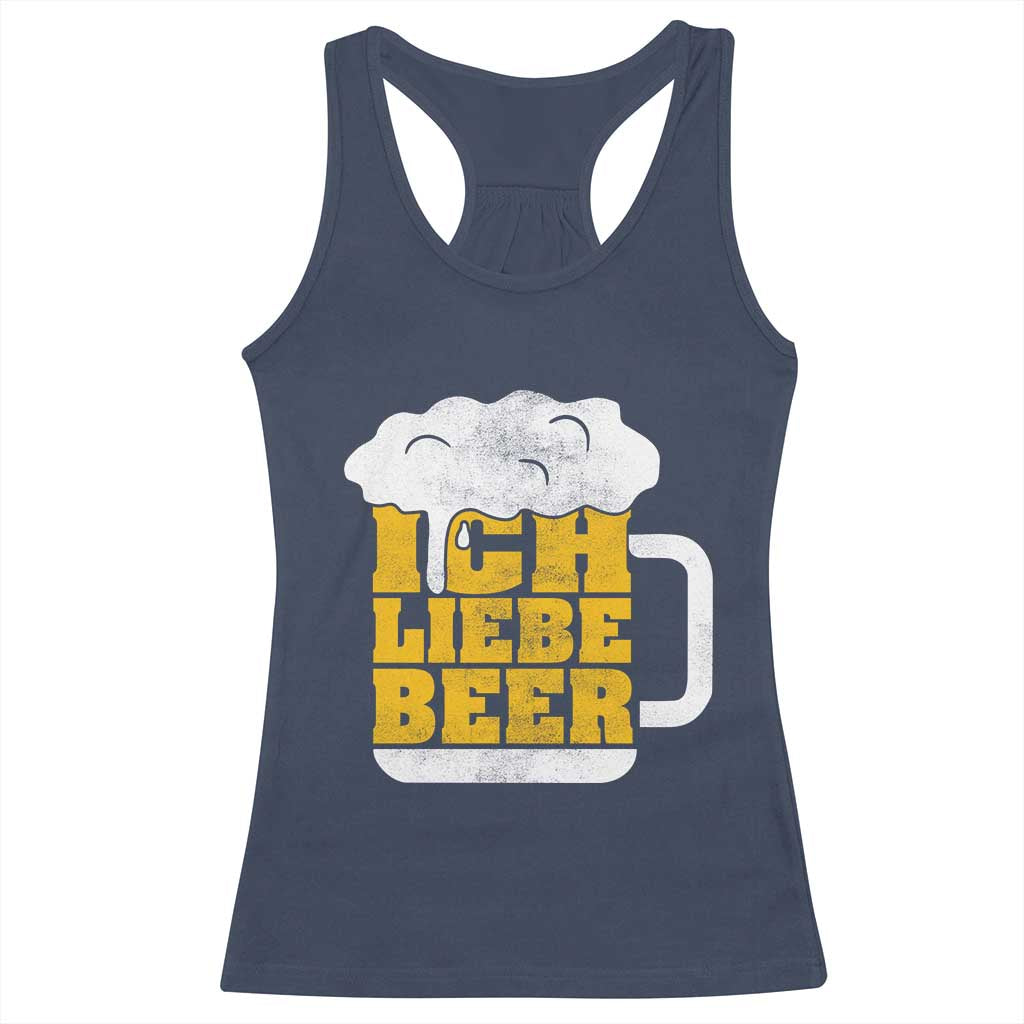 Oktoberfest Drinking Racerback Tank Top Ich Liebe Bier Octoberfest German TS10 Navy Print Your Wear