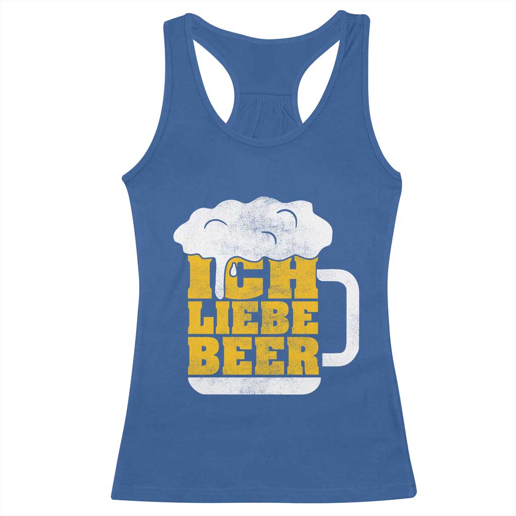 Oktoberfest Drinking Racerback Tank Top Ich Liebe Bier Octoberfest German TS10 Royal Blue Print Your Wear