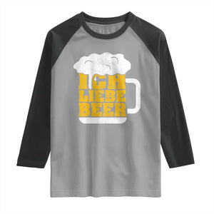Oktoberfest Drinking Raglan Shirt Ich Liebe Bier Octoberfest German TS10 Sport Gray Black Print Your Wear