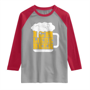 Oktoberfest Drinking Raglan Shirt Ich Liebe Bier Octoberfest German TS10 Sport Gray Red Print Your Wear