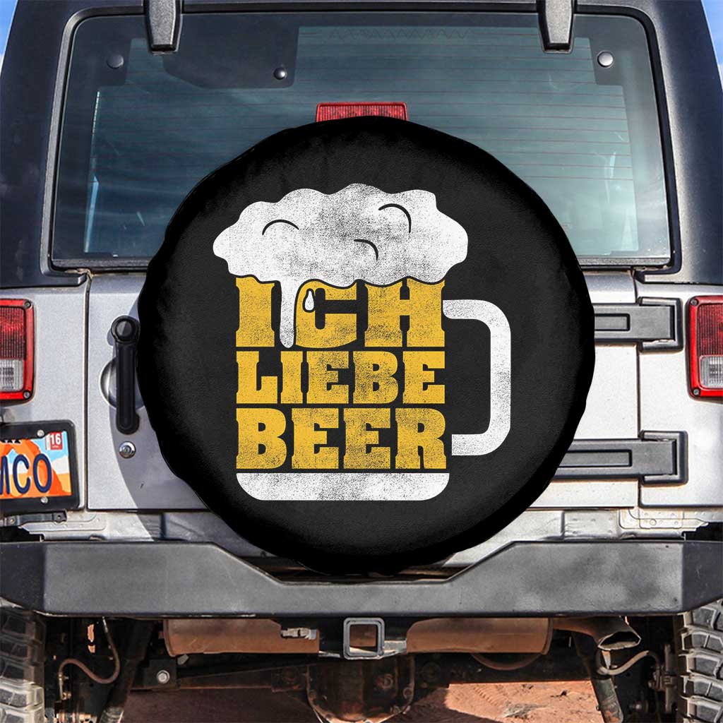 Oktoberfest Drinking Spare Tire Cover Ich Liebe Bier Octoberfest German TS10 No hole Black Print Your Wear