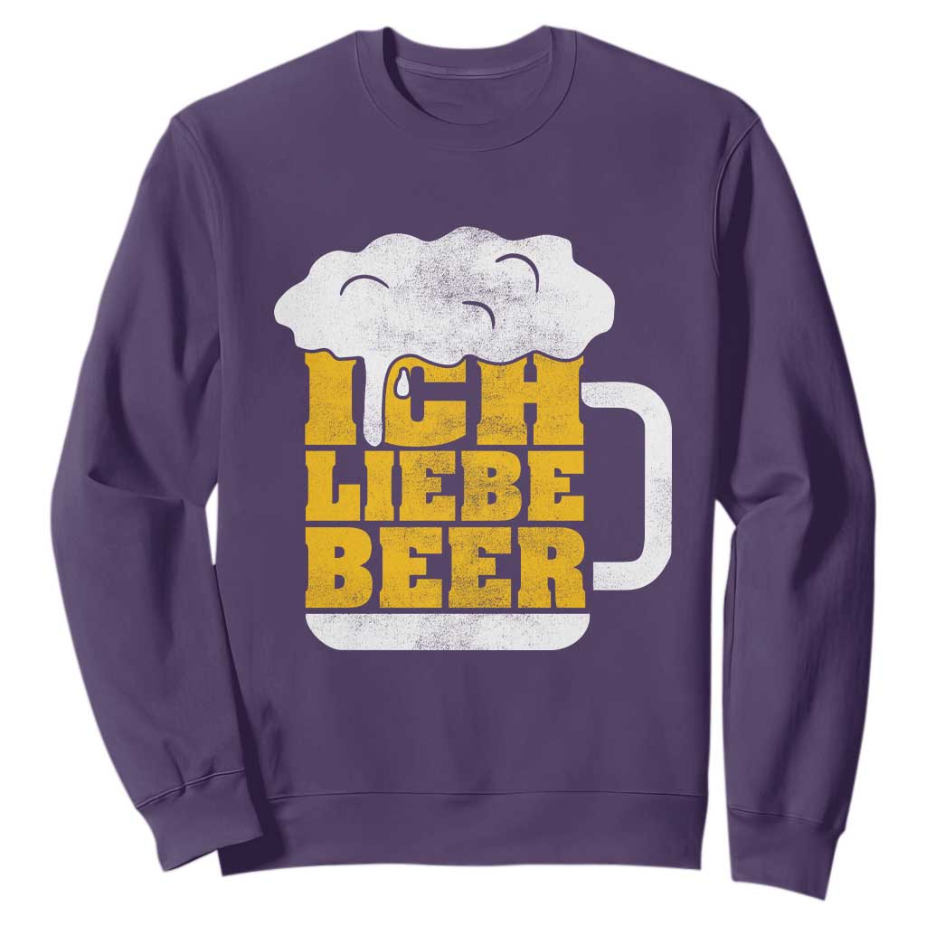 Oktoberfest Drinking Sweatshirt Ich Liebe Bier Octoberfest German TS10 Purple Print Your Wear