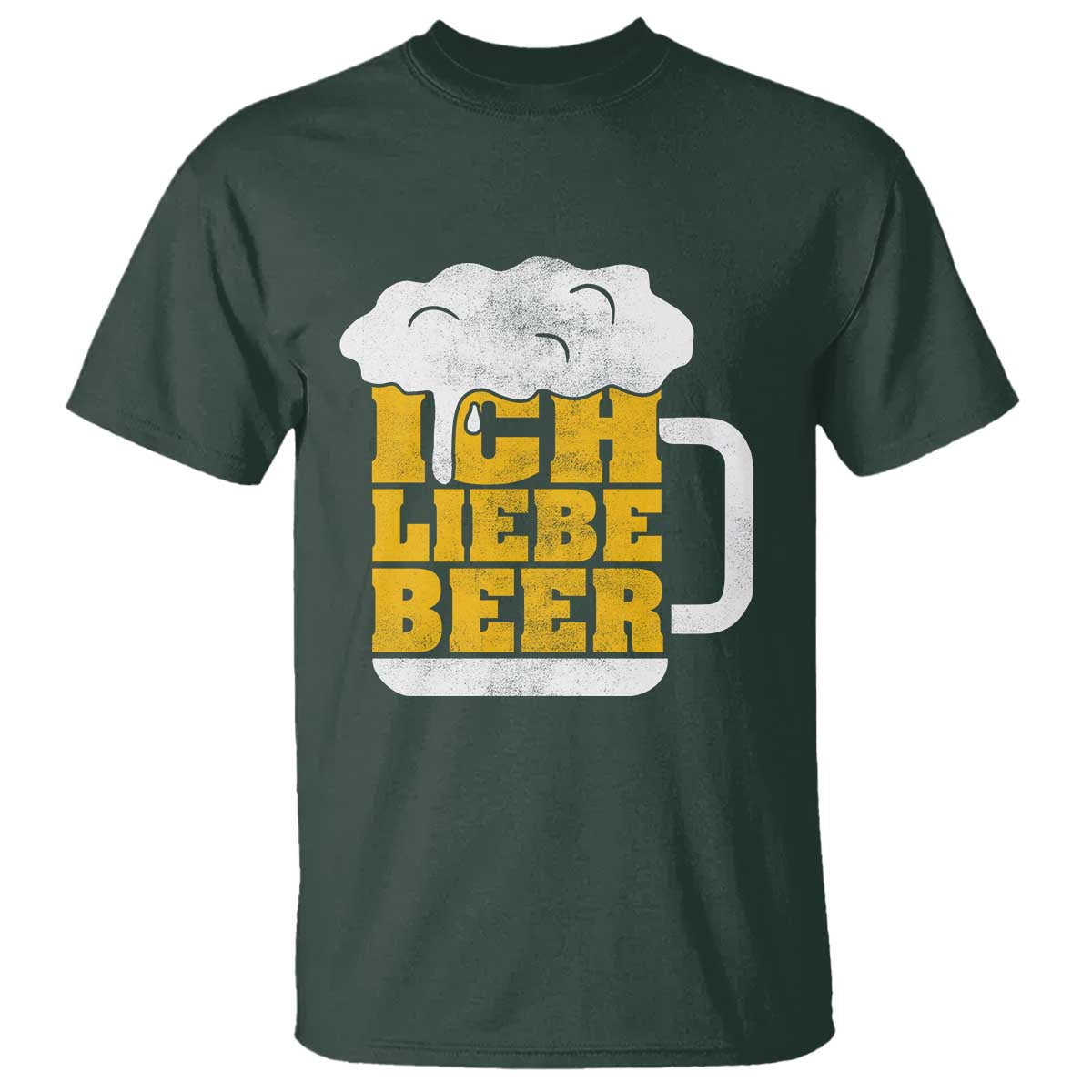 Oktoberfest Drinking T Shirt Ich Liebe Bier Octoberfest German TS10 Dark Forest Green Print Your Wear