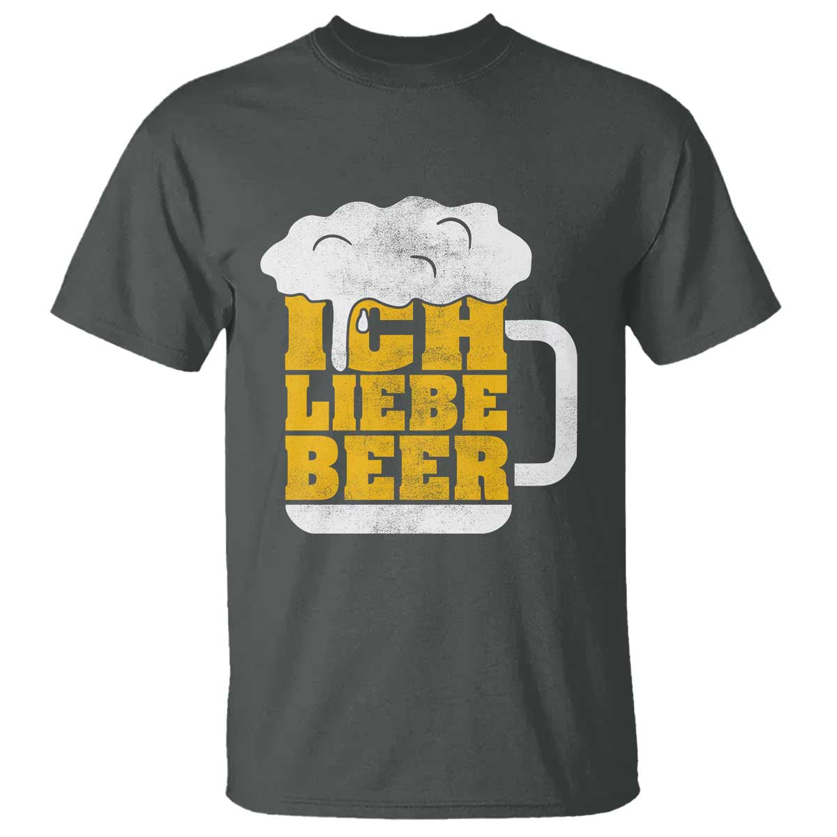 Oktoberfest Drinking T Shirt Ich Liebe Bier Octoberfest German TS10 Dark Heather Print Your Wear