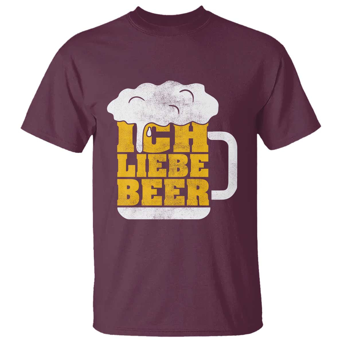 Oktoberfest Drinking T Shirt Ich Liebe Bier Octoberfest German TS10 Maroon Print Your Wear