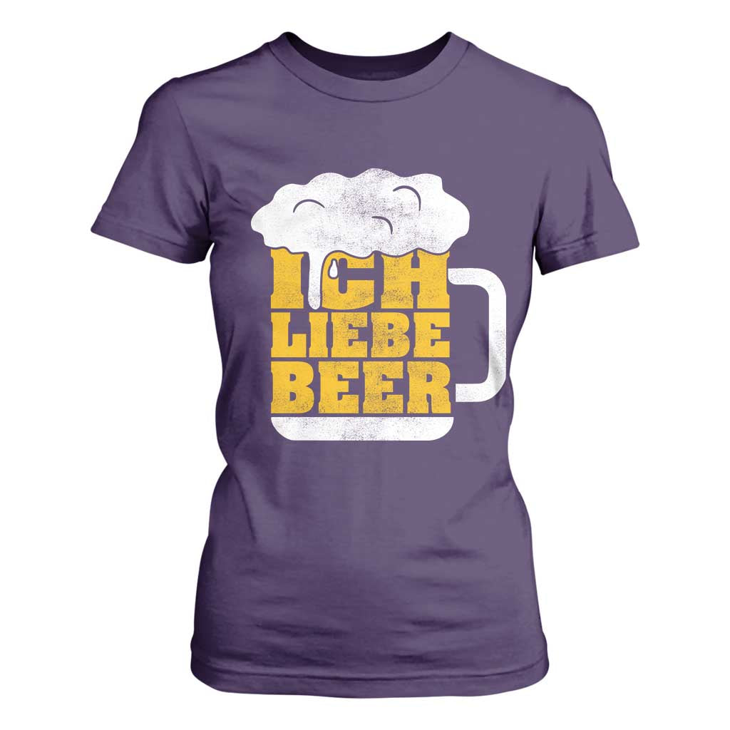 Oktoberfest Drinking T Shirt For Women Ich Liebe Bier Octoberfest German TS10 Purple Print Your Wear