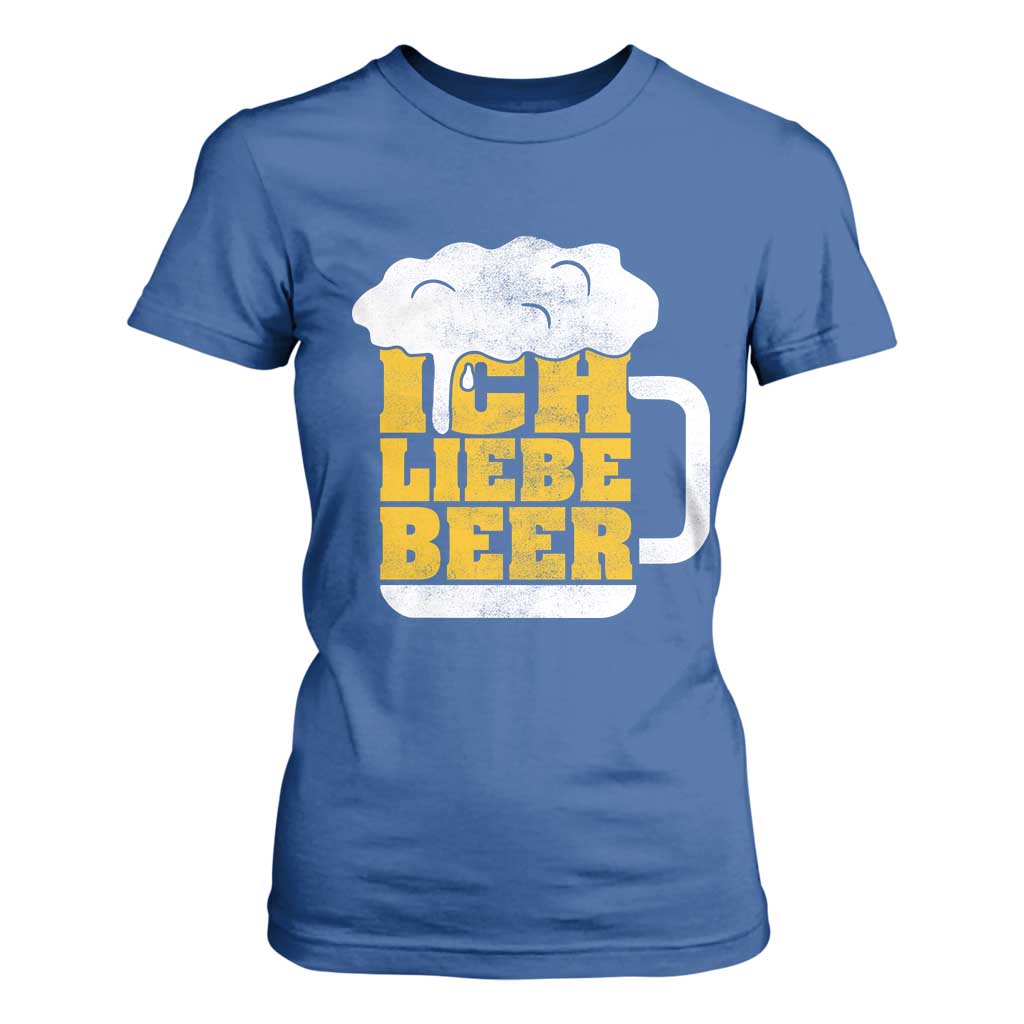 Oktoberfest Drinking T Shirt For Women Ich Liebe Bier Octoberfest German TS10 Royal Blue Print Your Wear