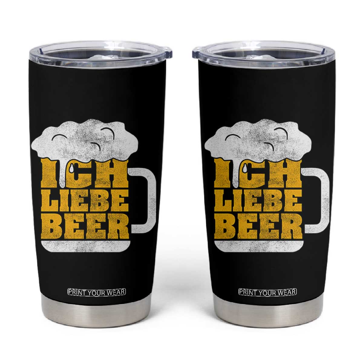 Oktoberfest Drinking Tumbler Cup Ich Liebe Bier Octoberfest German TS10 Black Print Your Wear