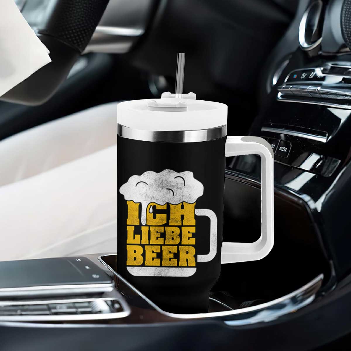 Oktoberfest Drinking Tumbler With Handle Ich Liebe Bier Octoberfest German TS10 Print Your Wear