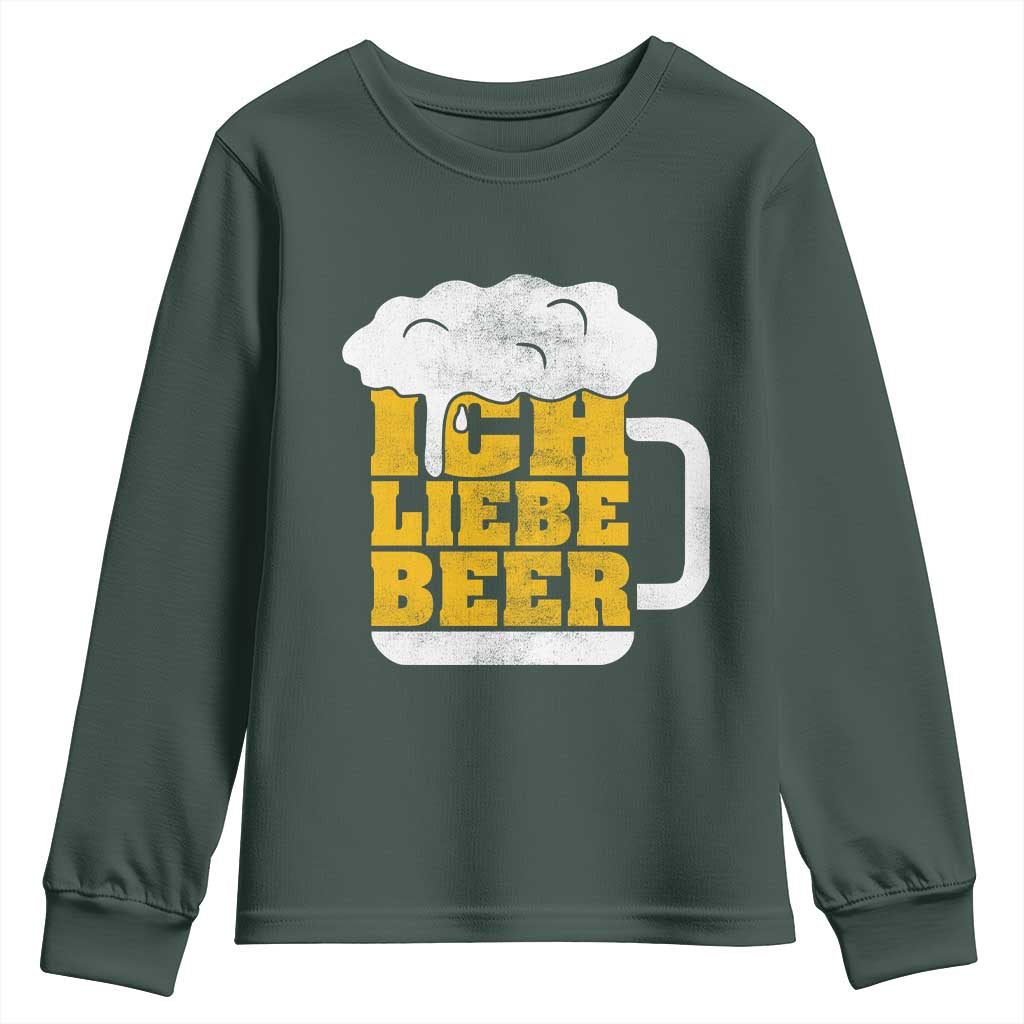 Oktoberfest Drinking Youth Sweatshirt Ich Liebe Bier Octoberfest German TS10 Dark Forest Green Print Your Wear