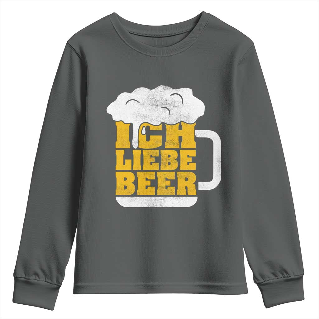 Oktoberfest Drinking Youth Sweatshirt Ich Liebe Bier Octoberfest German TS10 Dark Heather Print Your Wear