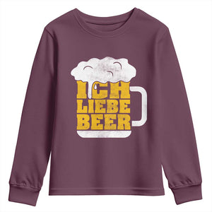 Oktoberfest Drinking Youth Sweatshirt Ich Liebe Bier Octoberfest German TS10 Maroon Print Your Wear