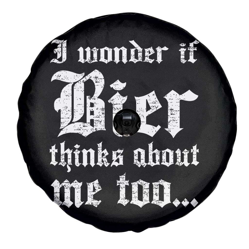 Funny Oktoberfest Spare Tire Cover I Wonder If Bier Thinks About Me Too Sarcastic Drinking TS10 Print Your Wear