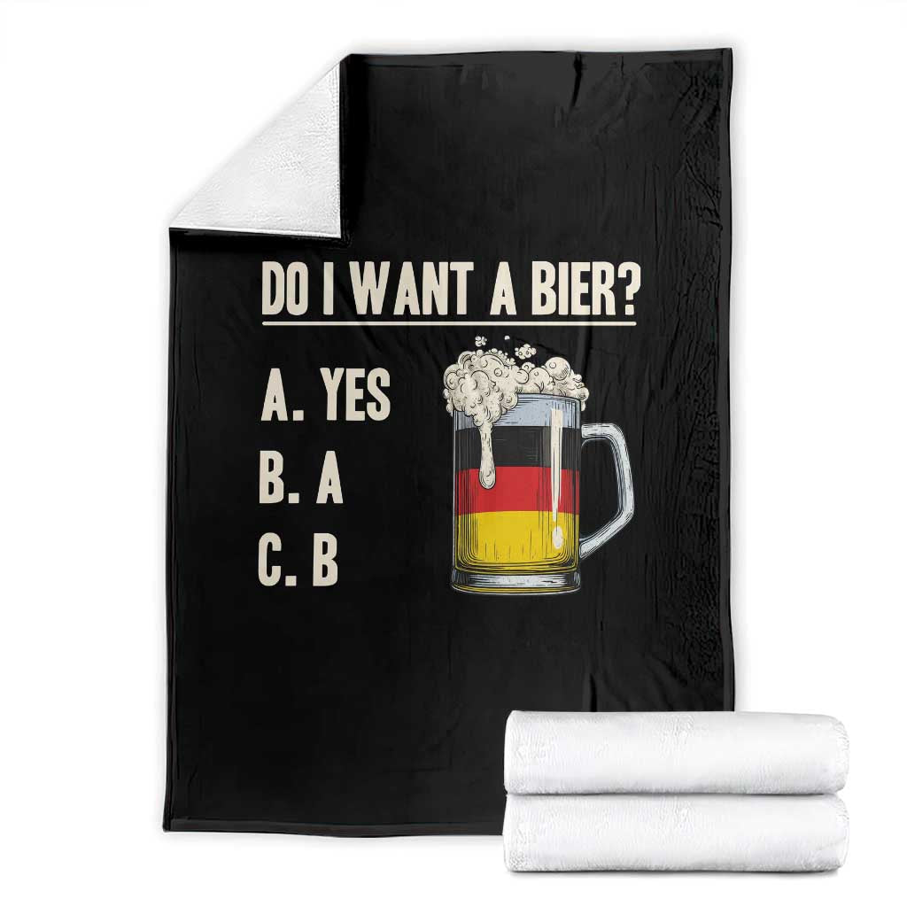 Funny Oktoberfest Throw Blanket Do I Want A Bier Sarcastic Drinking German Flag TS10 Black Print Your Wear